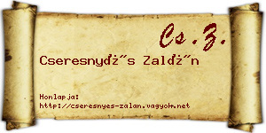 Cseresnyés Zalán névjegykártya