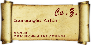 Cseresnyés Zalán névjegykártya